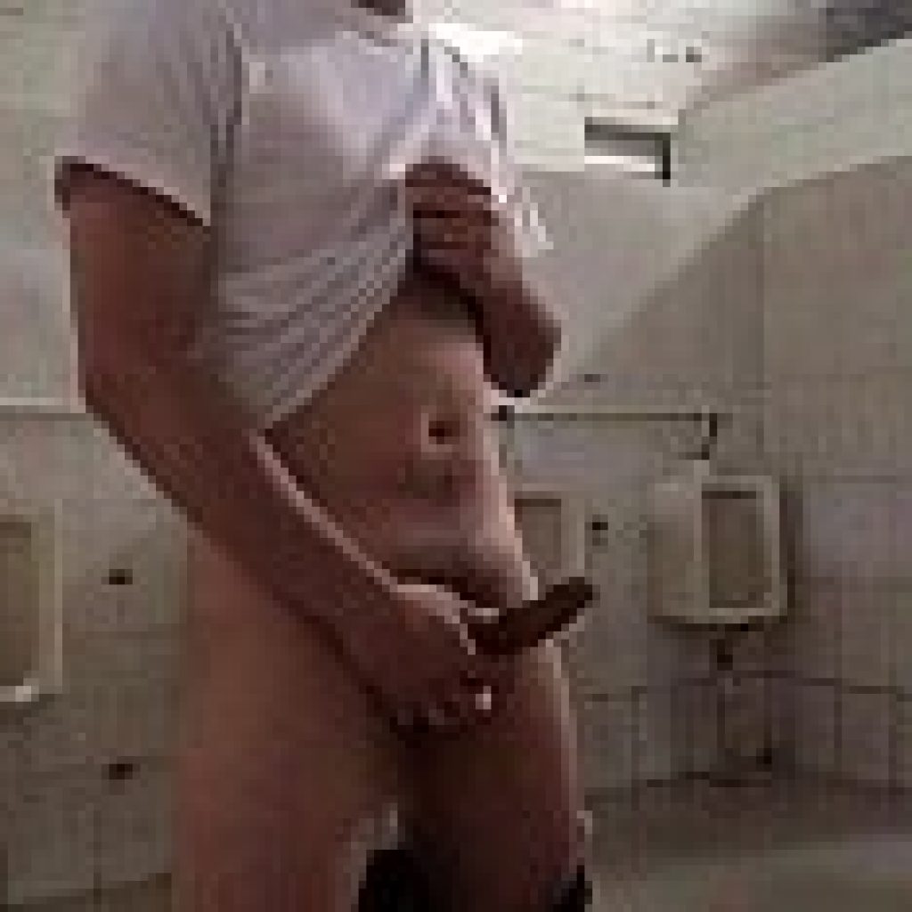 Public bathroom jerk off